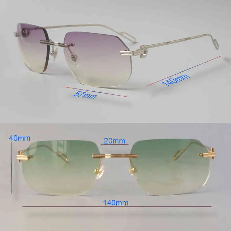 designer sunglasses 10% OFF Luxury Designer New Men's and Women's Sunglasses 20% Off Rimless Retro Shades Vintage Women Clear Gafas Glasses Frame Rave Festival