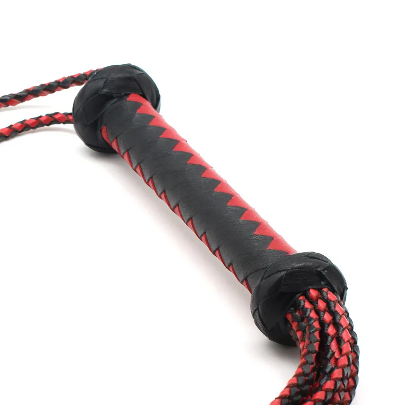 Frusta toro in vera pelle di vacchetta da 3 piedi BDSM Bondage Sculacciata Flogger Nappa Manuale puro Frusta genuina Giocattolo sexy coppie