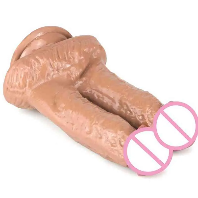 Nxy Dildos Anal Toys Хозяйка Горячая распродажа женской мастурбации симулятор пениса двуглавый дилдо взрослый веселый сорт Malala 0225