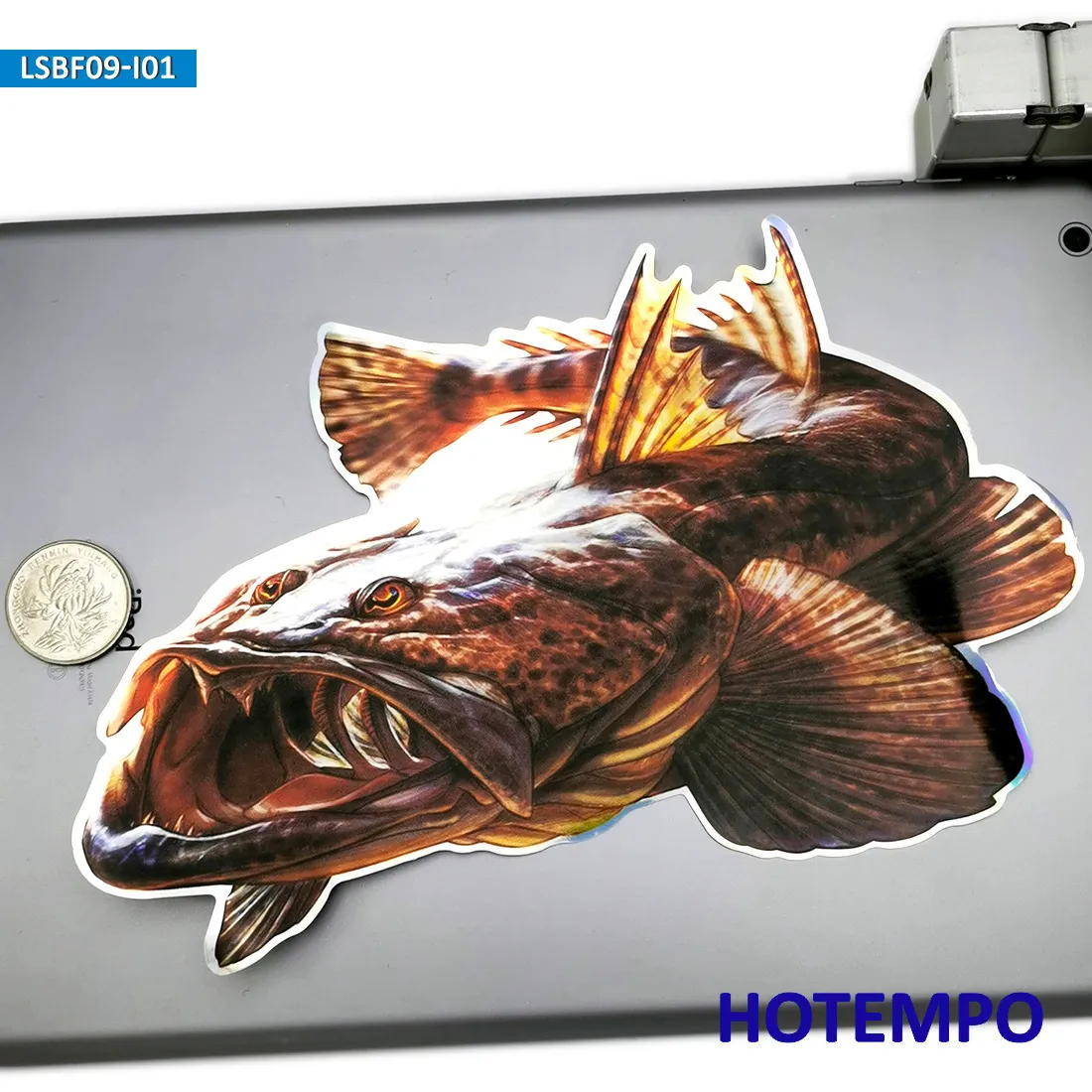 7. Grande taille Marine Life Deep Sea Fish Laser Shining Stickers pour ordinateur portable Bagages Car Glass Art Fashion Style Stickers LJ201019