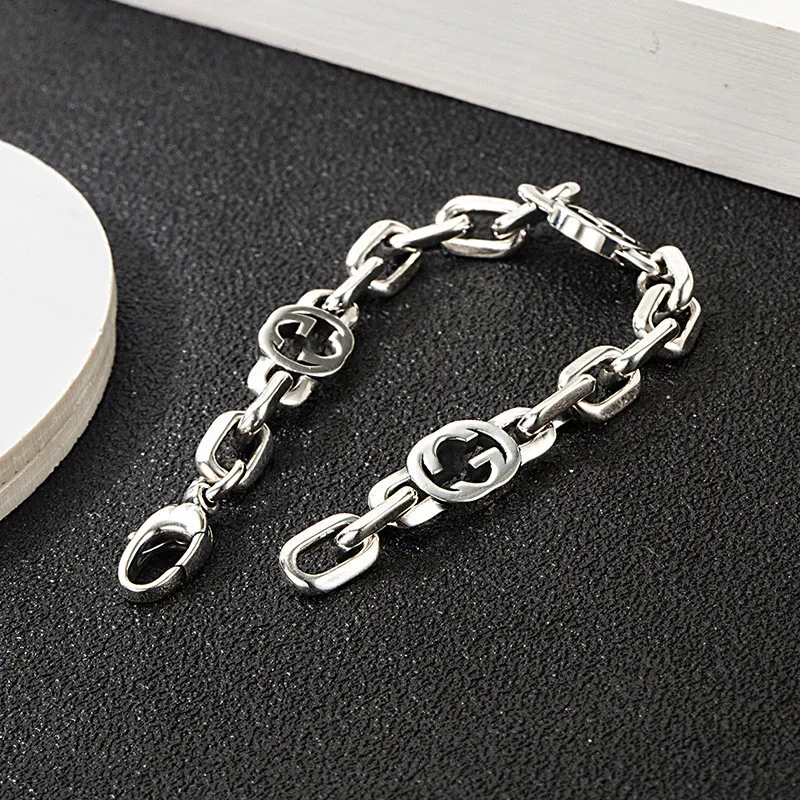 Европейский популярный браслет из стерлингового серебра 925 пробы, модный браслет для мужчин и женщин, пара браслетов