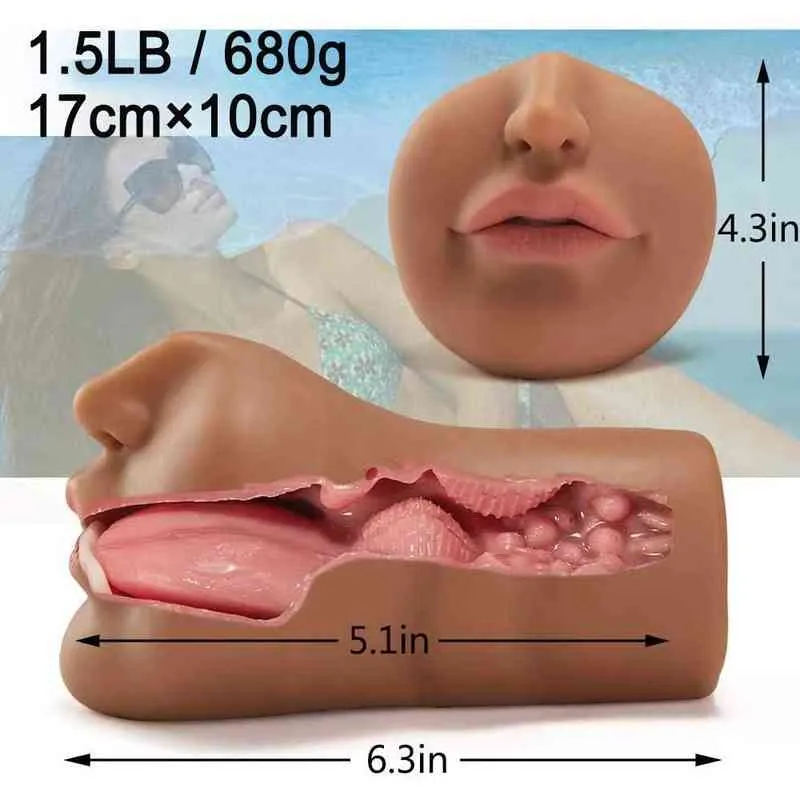 Nxy Sex Men Masturbaters 3D рот мужской мастурбатор силиконовая киска настоящая глубокая горловая чашка с языком минет карманные взрослые игрушки 1222
