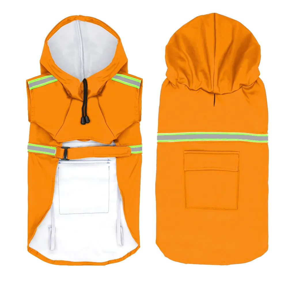 Manteau de pluie pour chien Vêtements pour animaux de compagnie Big Dog Puppy Raincoat Casual Veste imperméable Costumes Jaune Plus Taille XXL Raincoat pour grands chiens LJ201130