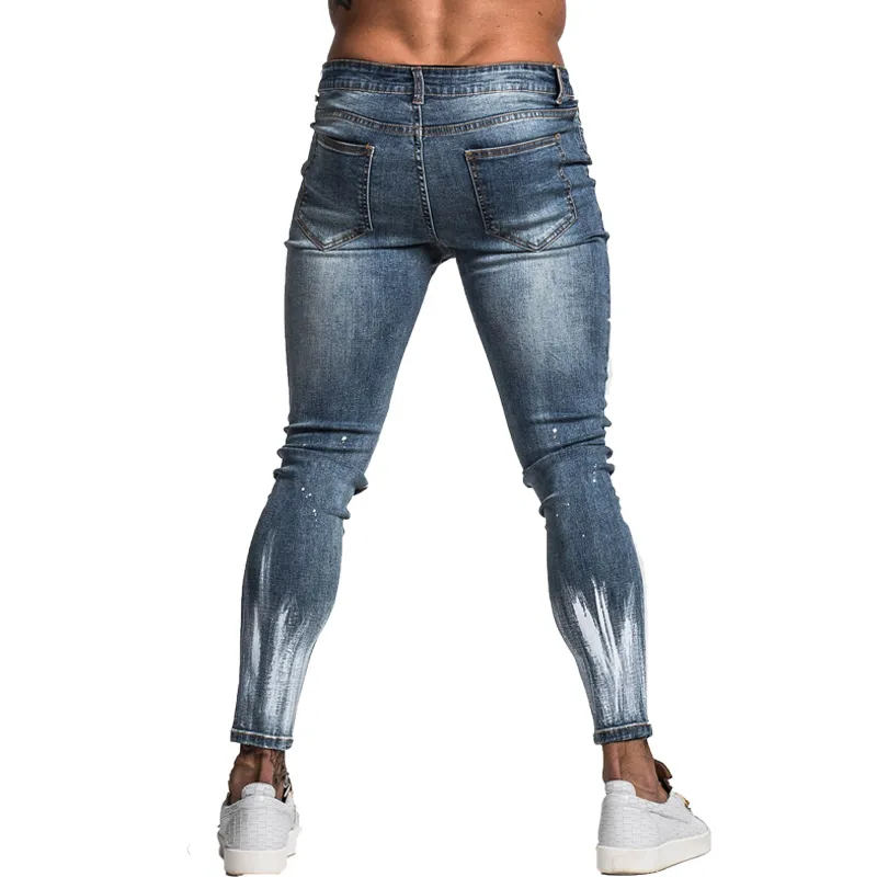 GINGTTO Jeans für Männer Slim Fit Super Skinny Jeans für Männer Street Wear Hip Hop knöchellang eng geschnitten eng am Körper anliegend Big Size St 201111