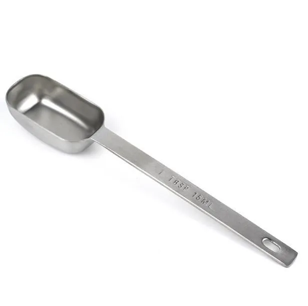 15ml Stainless Steel Measuring Spoons With Scale Coffee Bean Powder Measuring Long Handle Spoon Kitchen Tool Wholesale