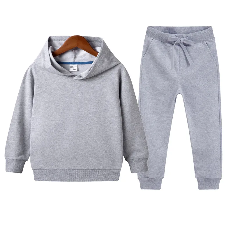 Solide Bébé Garçon Vêtements Costumes Casual Bébé Fille Vêtements Ensembles Enfants Costume Sweats À Capuche Pantalon De Sport Automne Enfants Ensemble 201127