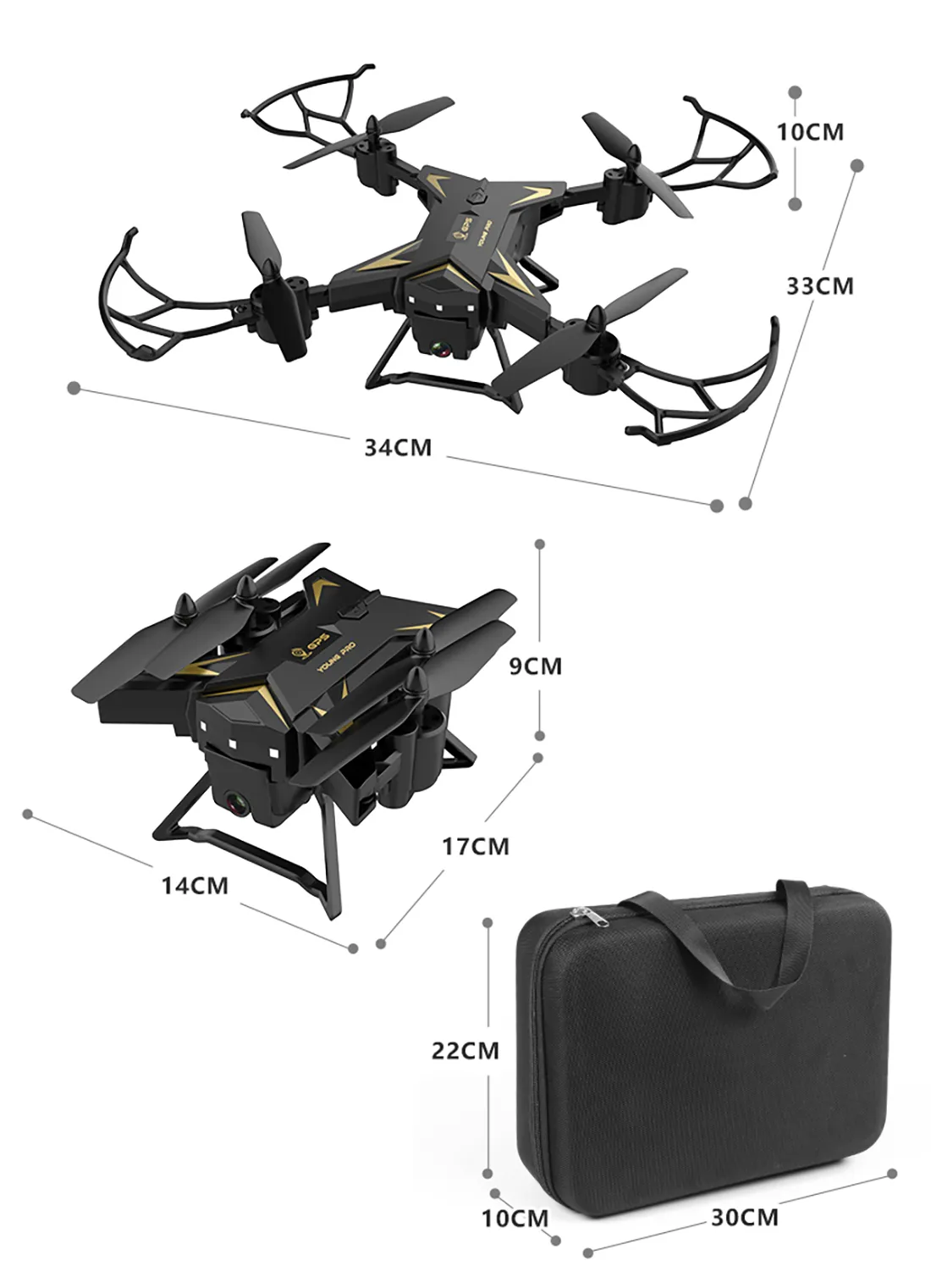 Новый Pro Foldable GPS Drone KY601G 4K HD Camera 5G WiFi FPV Drone LED 24G 4CH 18 -километрового длинного расстояния 20 минут Flight RC Quadcopter 2018130249