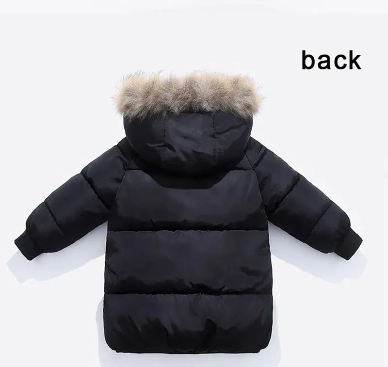 COOTELILI Cotton Veste d'hiver pour garçons filles Vrai Raceconon Hat à fourrure Mate d'hiver pour garçons Long Style Kids Parka Vêtements 208370285