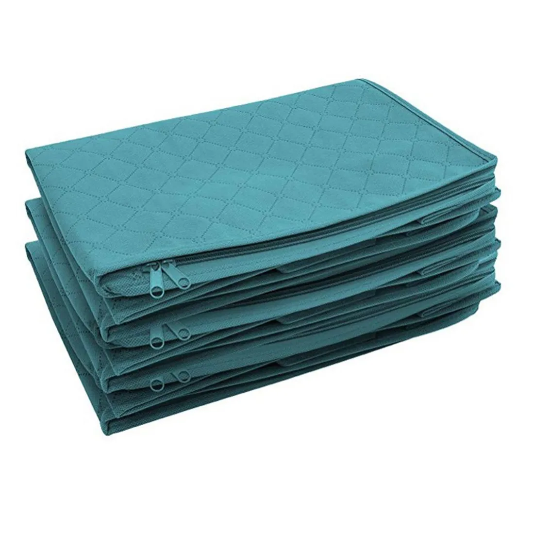 3 stks Niet-geweven opvouwbare kleding Organizer Home Opbergdoos Quilt Storage Bag - Lake Blue LJ200812