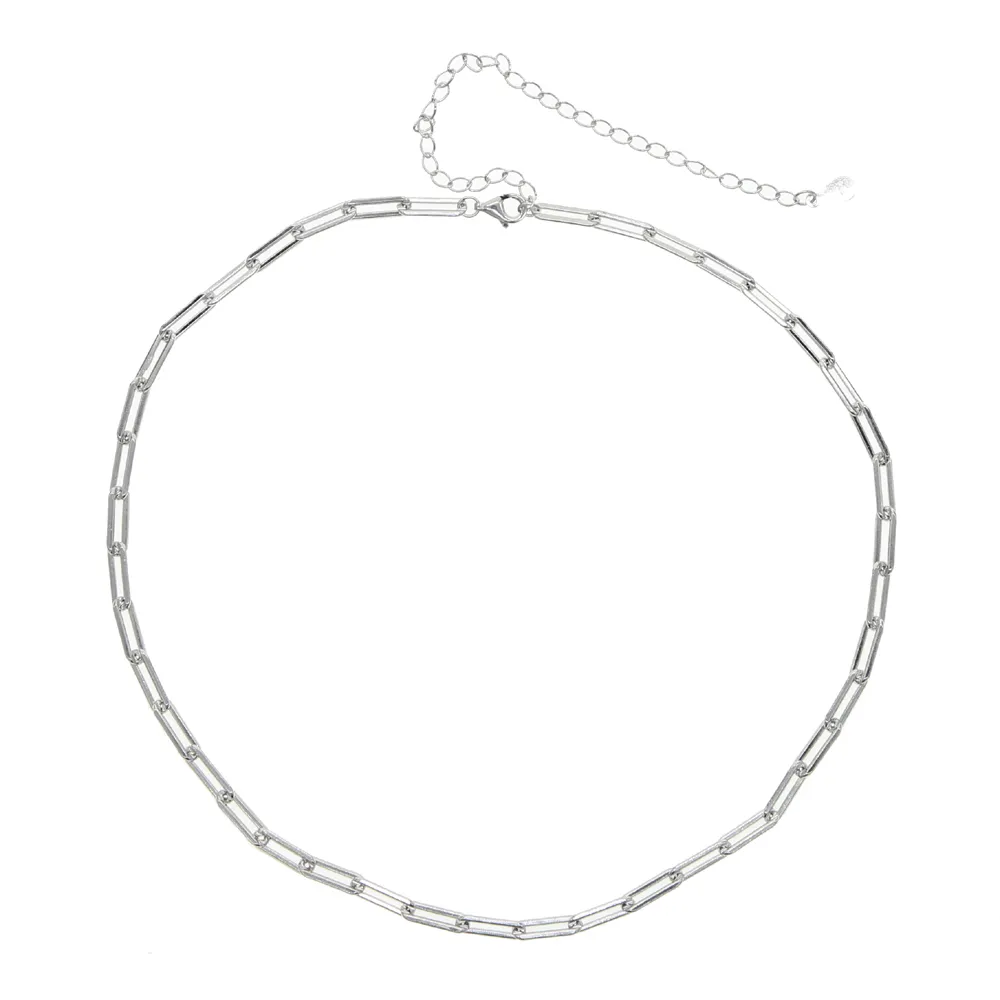 2 cores 925 prata esterlina com segurança clipe de papel corrente colar de alta qualidade moda gargantilha jóias para presente de casamento feminino 09277109136