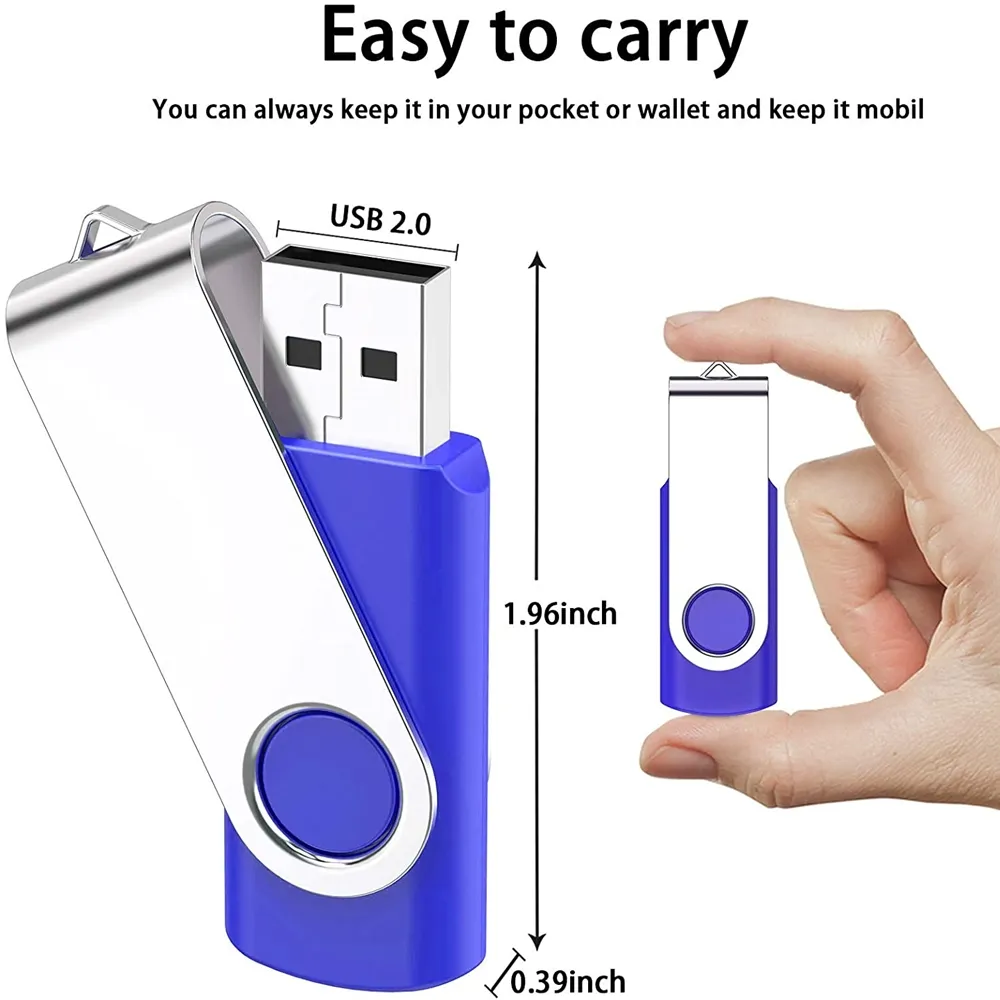 Renkli 360 ° Döndürme 512MB 1GB 2GB 4GB 8G 16G 64GB 128GB USB Flash Sürücüler Bellek Çubuğu Başparmak Sürücü Logosu Whole7395878