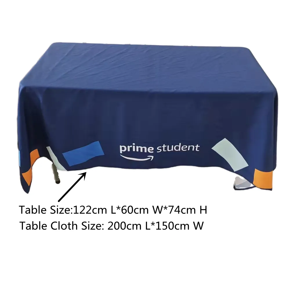 Table de table personnalisé imprimé numérique rectangle décoration en polyester couverture de nappe