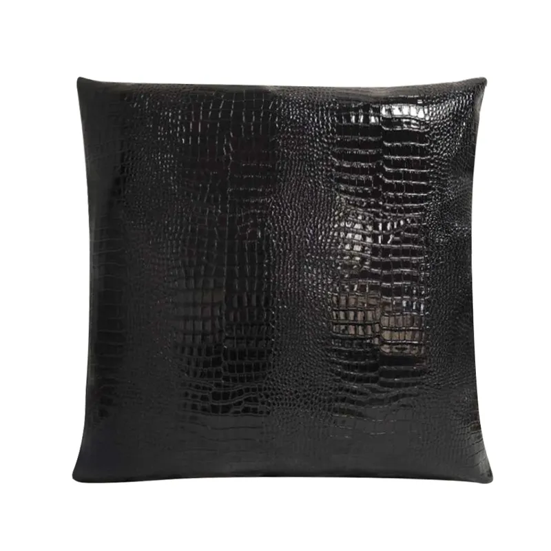 Alta qualità artificiale finta pelle di coccodrillo durevole divano auto sedia nero bianco grigio decorativo la casa cuscino posteriore in pelle PU 201119