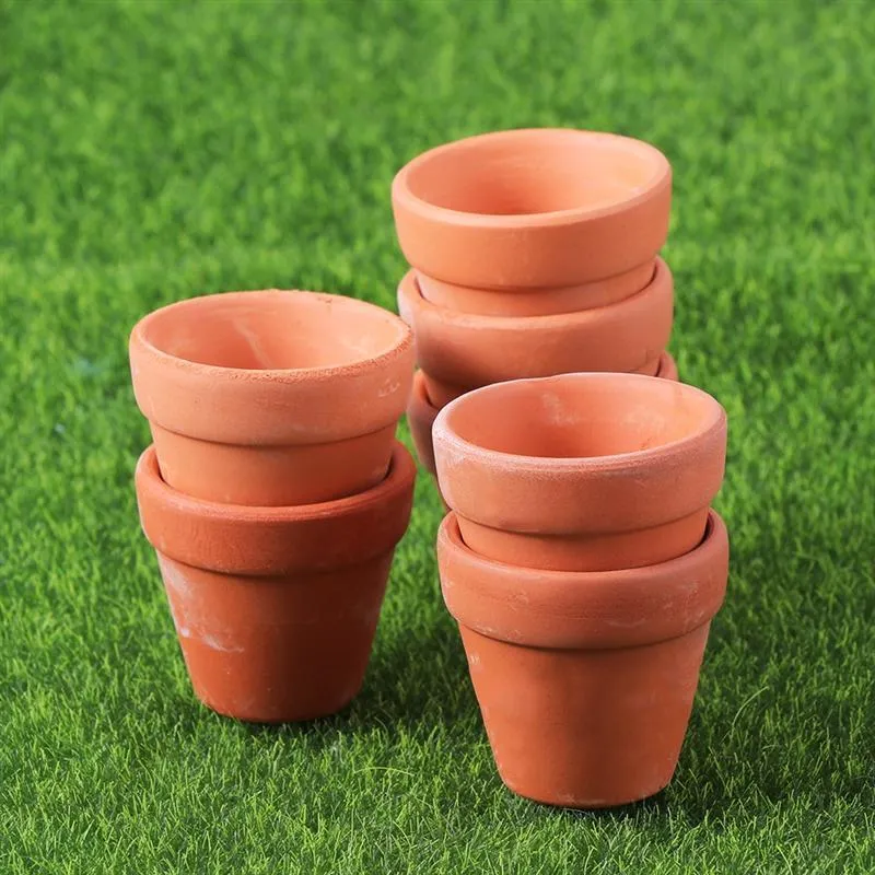 12 pezzi 3x3 cm piccolo vaso di terracotta argilla ceramica ceramica fioriera cactus vasi da fiori succulente vivaio vasi ottimo piante artigianato Y200709