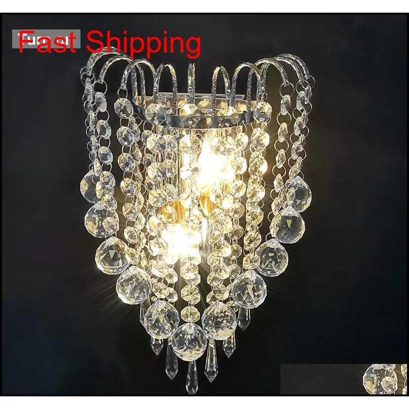 luces led e14 modern crystal mirror stainless steel wall lights lamps sconce fixtures lights for hallway bedside living room