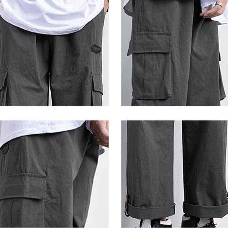 Casual Hosen Retro Hombre Ankle-länge Werkzeug Hosen Männer Oversize Design Lose Cargo Pant Streetwear Japanischen Stil Harajuku G220224