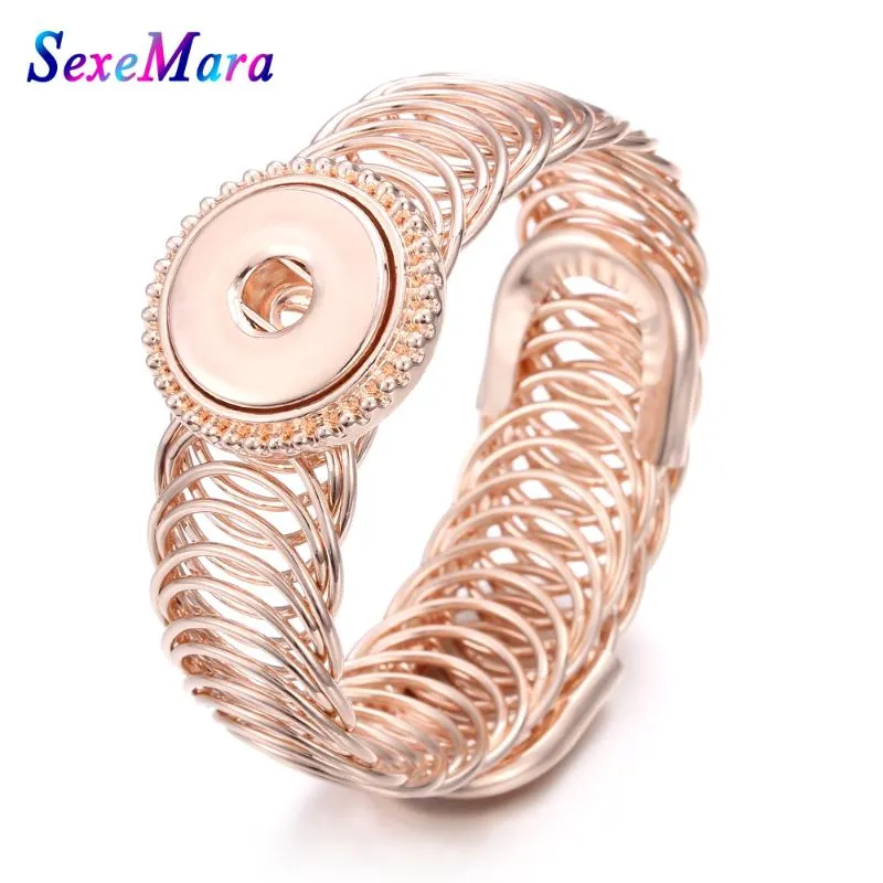 Trendy Frauen Armreifen Bohemian Runde Schmuck Armbänder Fit 18mm Druckknopf Frauen Armband Armreif218a