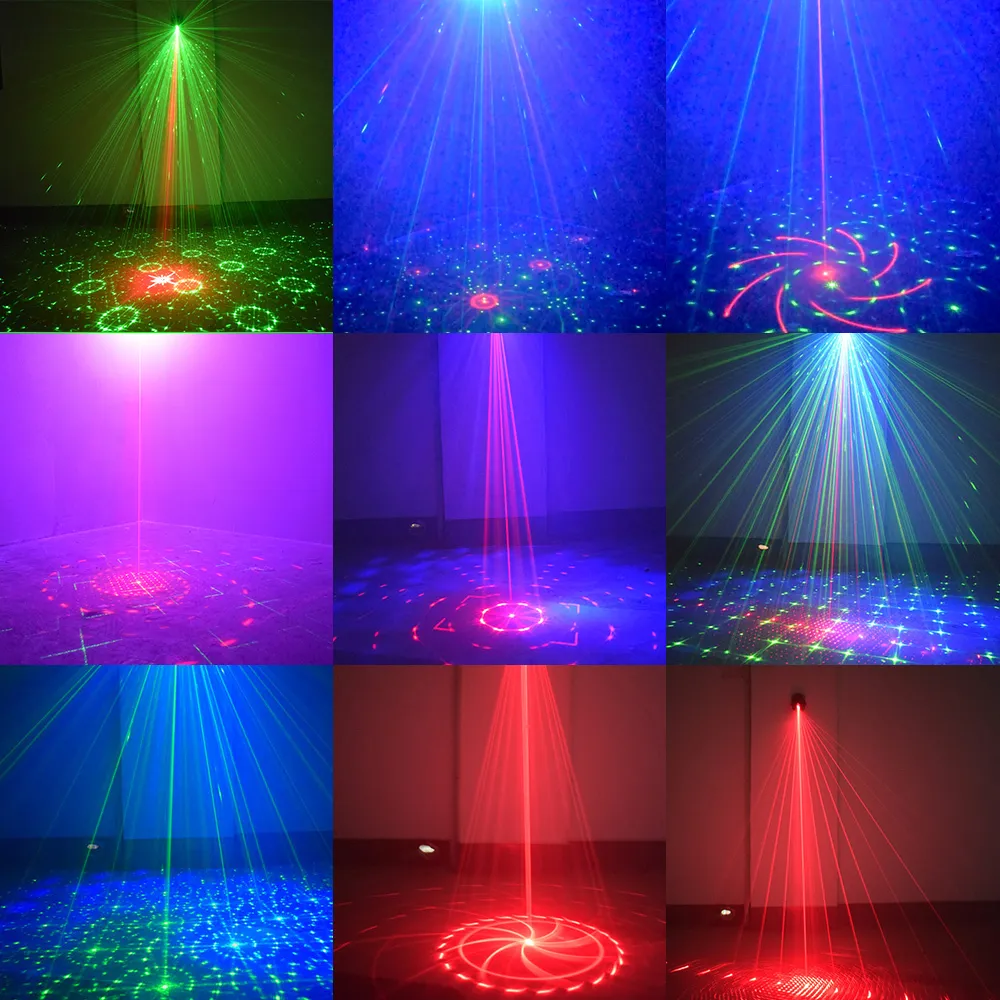 Usb recarregável 120 padrões luzes do projetor laser rgb uv dj discoteca palco luzes de festa para o natal dia das bruxas aniversário casamento y304u