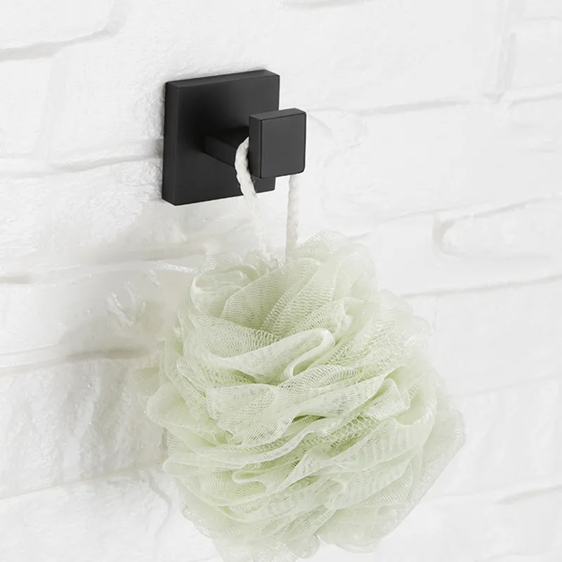 SEKOVA Porta asciugamani in acciaio inossidabile nero 304 Porta scopino porta carta Dispenser di sapone Porta asciugamani Gancio bagno Set di accessori il bagno LJ201211