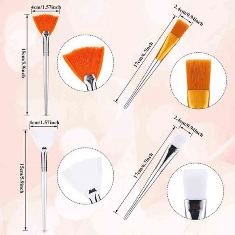 Gesundheits- und Schönheitsprodukte Make-up-Pinsel, 4-teilig, DIY-Gesichtsmasken-Pinsel-Set, weicher Applikator, Es-Make-up-Tools, inklusive Ventilator, Gesichts-Es-Säure, 220226