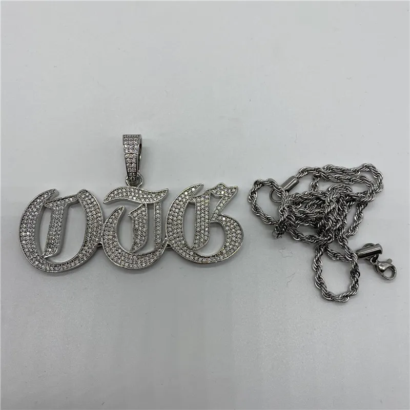 Collier pendentif avec lettres de nom personnalisées pour hommes, Hip Hop, bijoux personnalisés, or, argent, or Rose, chaînes à breloques, cadeaux 263a