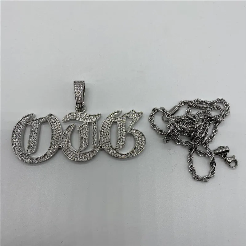 Custom Name Letters Pendant Necklace Hip Hop Men's Personalized Jewelry Gold Silver Rose Gold Charm Chains Gifts3087