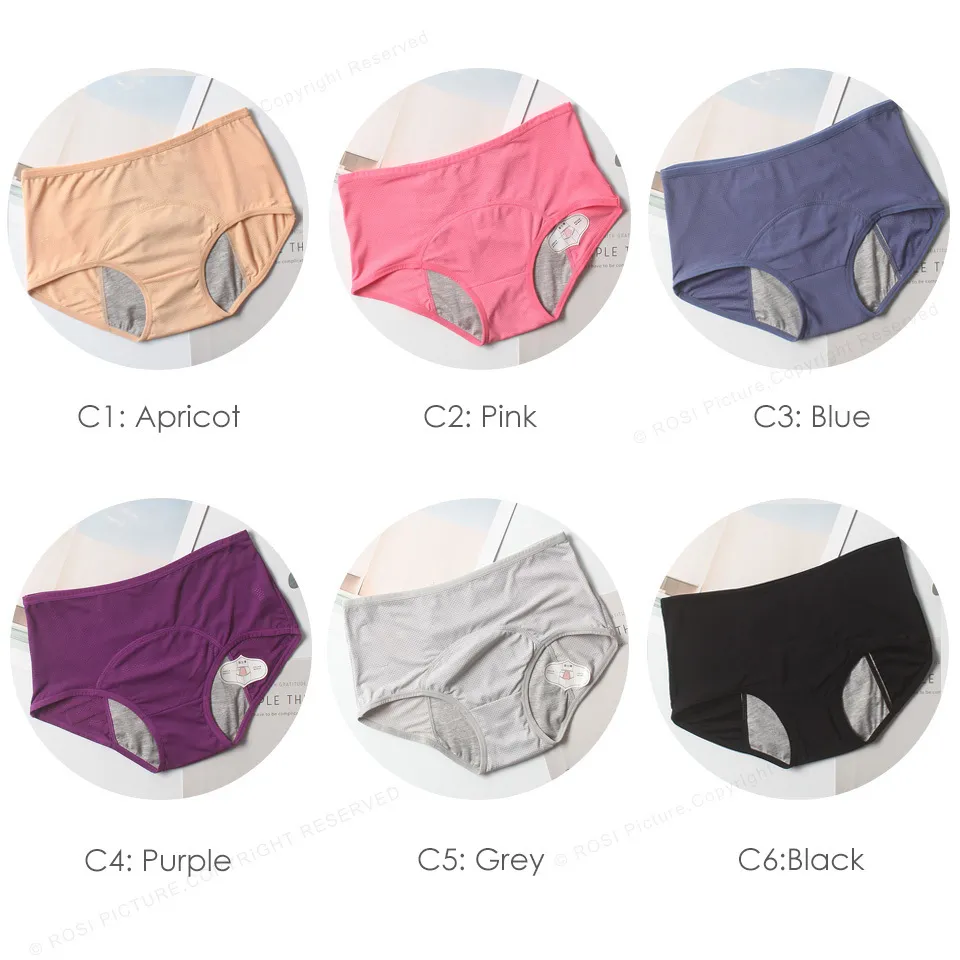 Menstrual Briefs Panties For Women Girls Leakproof Period Underwear Female Breathable Mesh WaterAbsorbHigh Waist Lingerie XXXL LJ200822