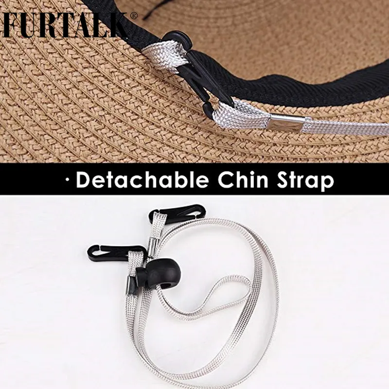 FURTALK Summer Hat for Women Kids Straw Hat for Beach Baby Girls Sun Hat Travel Bucket Cap chapeu feminino for Summer Y2006023046