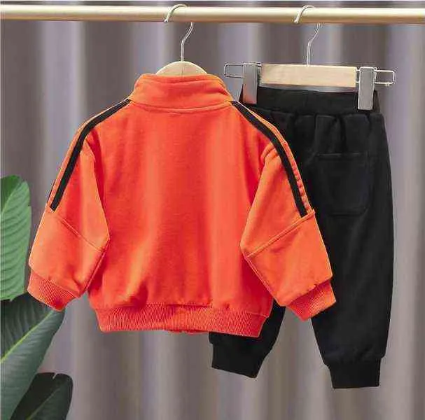 男の子の服は春の秋の子供のカジュアルなコートパンツ2個のトラックスーツの赤ちゃんの男の子の子供ジョギングスーツの服の服衣装G220310