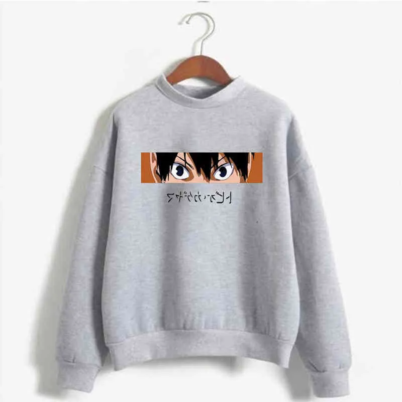 2021 Anime Haikyuu Hoodie dla mężczyzn Kobiety Z Długim Rękawem Anime Manga Eye Hoodie Pullover Tops Prezent H1227