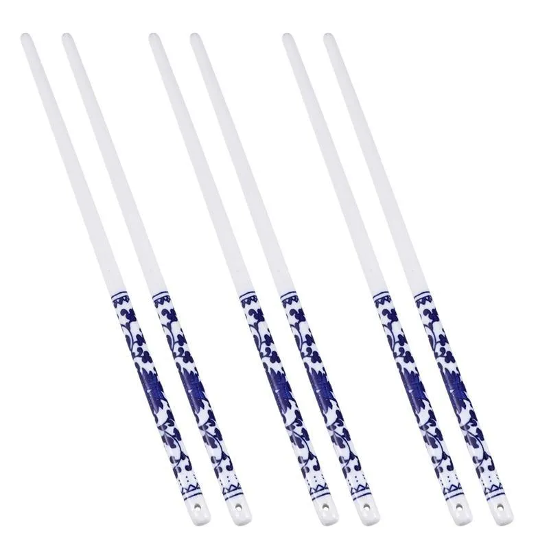 10 пар голубые и белые фарфоровые палочки для палочек керамики длинные палочки из китайского стиля для домашнего ресторана кухонные принадлежности C1747733