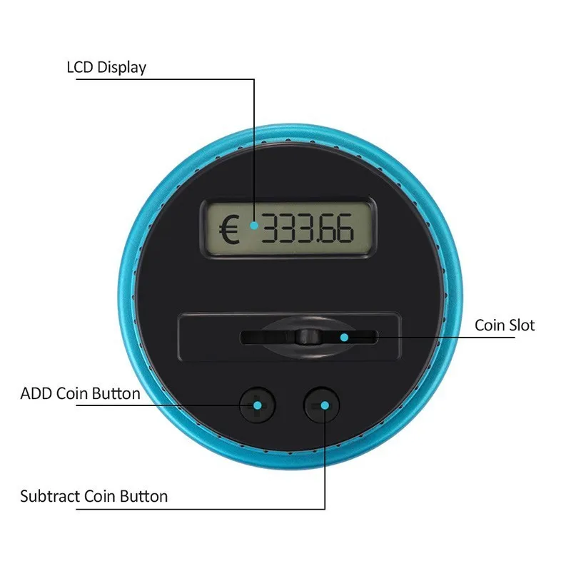 2.5L banco piggy counter moeda eletrônica digital lcd contando moeda caixa de dinheiro caixa de armazenamento moedas para USD euro gbp dinheiro 201155