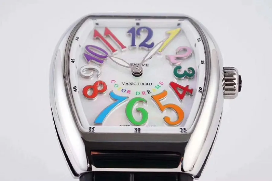 高品質V32カラードリームドリーム女の子レディーファッションウォッチクォーツ腕時計愛好家の誕生日ギフト本物のレザーストラップダイヤモンドR272O