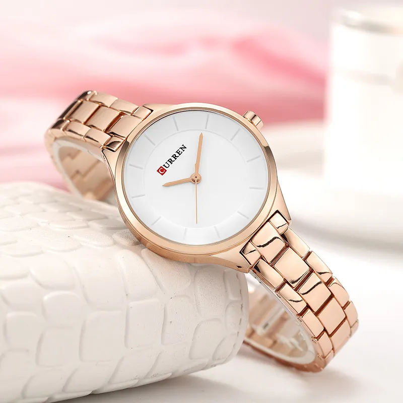 Curren regarde femme célèbre marque étanche pour dames de montre en acier inoxydable étanche femme montre pour les femmes bayan kol saati 201114233o