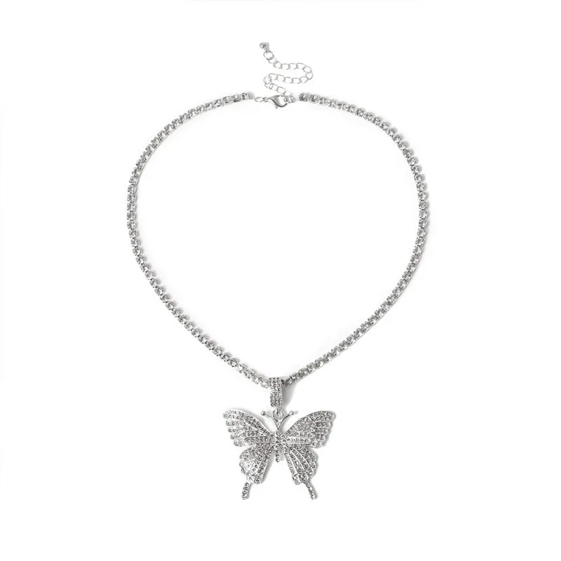 Заказ Большой бабочка подвесной ожерелье хип -хоп.