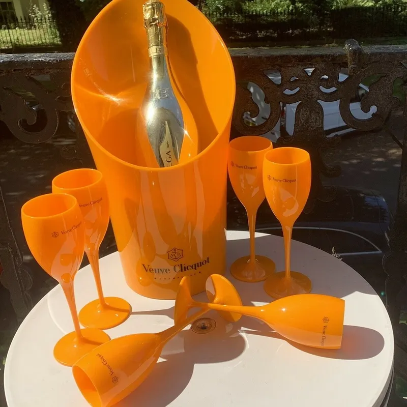 Cubos de hielo Copas de champán Fiesta Vasos de plástico Enfriador de cerveza de vino Copa de cóctel Gabinete blanco Cubo de champán acrílico