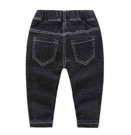 Söt tecknad mönster pojke jeans vår och höst bomull bebis jeans 2-6 år gamla barn g1220