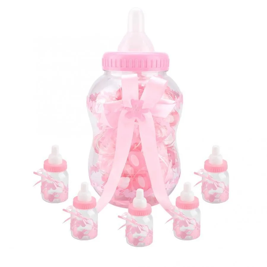 30 stücke Mädchen Junge Baby Dusche Dekorationen Schokolade Süßigkeiten Flasche Taufe Gefälligkeiten Weihnachten Halloween Party Geschenke Box Kunststoff Fall Y200903