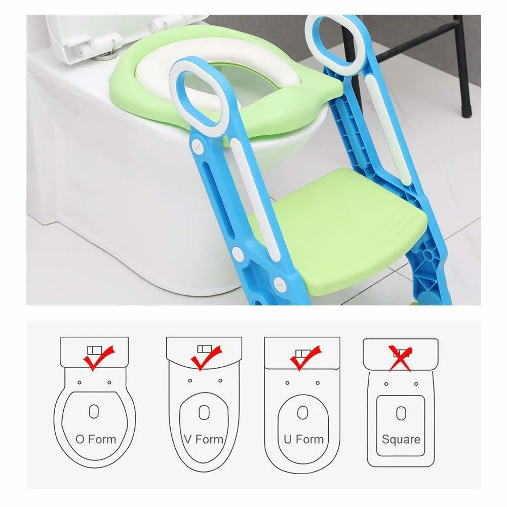 Kinderen Kinderen Vouwbare Potties Toilet Training Stap Krukken Zitting met verstelbare Ladder Safe Handles Soft Pad Mother's Assistant 201117