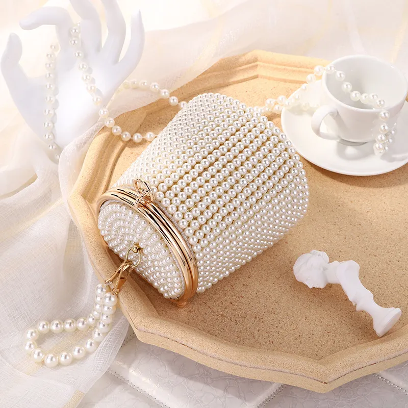 Nuovo design secchiello borse da sera da donna bordare porta pochette da giorno perla borse da sposa la piccola borsa da festa 201204