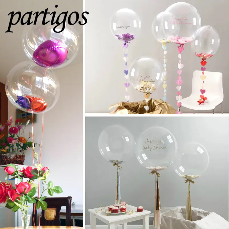 50 stücke Keine Falten Klare Blase Ballons Transparente Helium Ballons Hochzeit Brithday Party Decor Globos Diy Liebe Valentinstag T200526