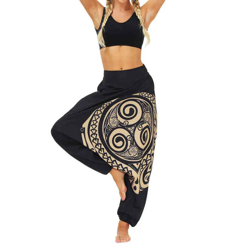 Drop Bottom taille élastique coupe ample Baggy Gypsy Hippie Boho Aladdin Yoga sarouel pour femmes et hommes H1221