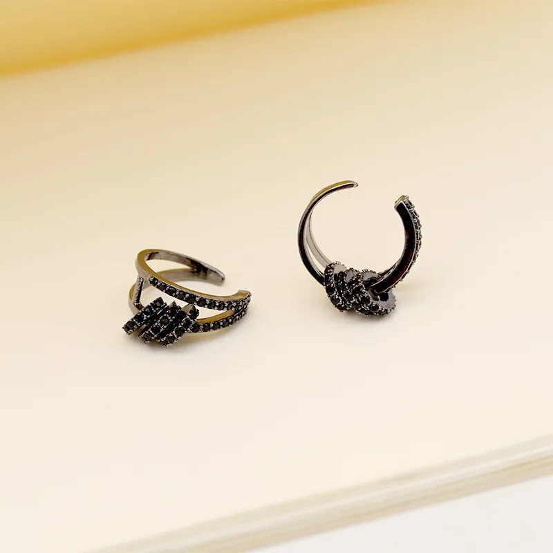 Moda minimalistyczna kryształowe mankiet uszy kółko klipsowe Fałszywe kolczyki do uszu kolczyki klipy ucha biżuterii1717584
