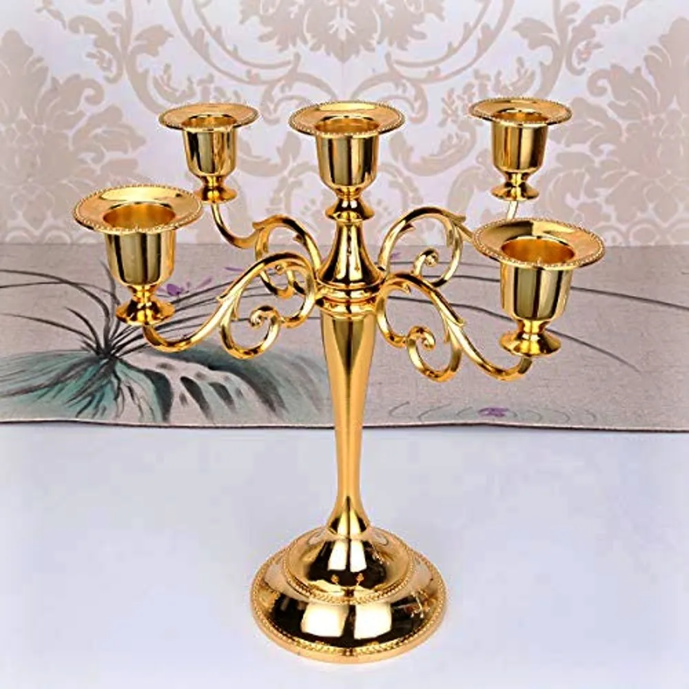 5 armes candelabra maison de vacances dans la pièce maîtresse décorative des bougettes en cristal d'or pour le dîner chandelier LJ2010186523818