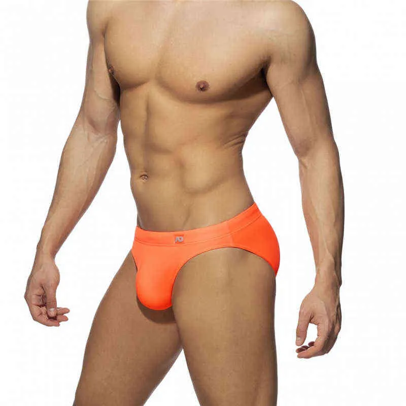 Solid Push up Men Neon Swim Bikni Brief Trunks Unerwear Sexy Swimwear Beach Surf Shorts Swimsuit Bathing Suit Sunga Panties 220120