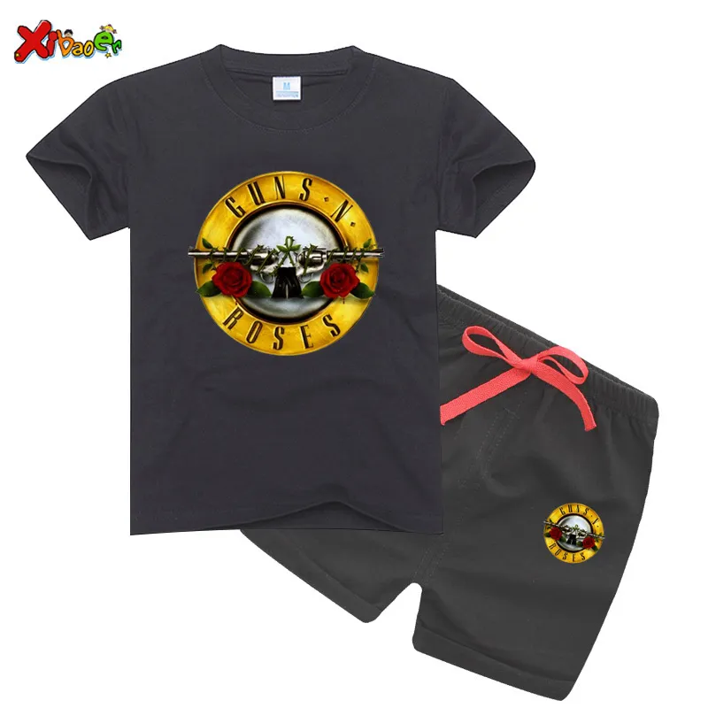 Kinderen Slash Rock Band Gun N Rose Ontwerp t-shirt Jongens Meisjes Geweldige casual meisjessets Kinderkleding met korte mouwen T-shirtsets 2010177745348