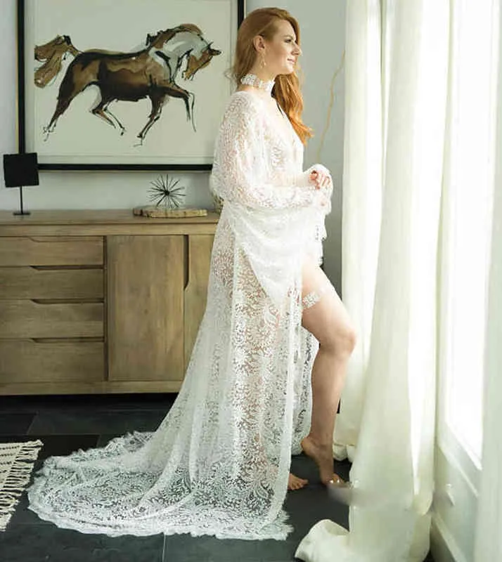 Robes de maternité blanches Sexy pour fête prénatale, en dentelle, robe fantaisie de séance photo pour femmes enceintes, robe Maxi, accessoire de photographie
