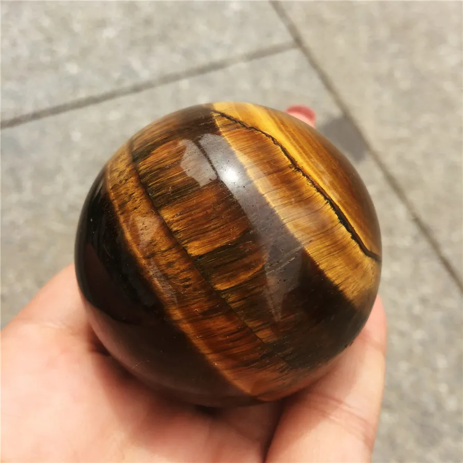 1 Uds Ojo de Tigre raro tallado Natural esfera soporte de bola Chakra curación Reiki piedras talladas artesanías enteras T2001176811640