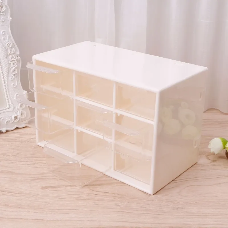 Boîte de rangement de bureau 9layer Dather Document en plastique Solder Cosmetic Armort Storage Organisateur de maquillage Organisateur de maquillage Y8379750