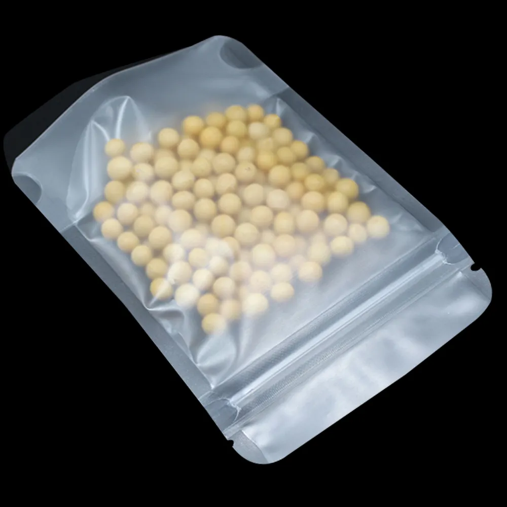 100 Uds. Bolsas de embalaje de alimentos con cierre de cremallera mate, bolsas de almacenamiento con cremallera transparente, bolsas de embalaje para aperitivos y nueces, bolsas ZipLock 201022203F